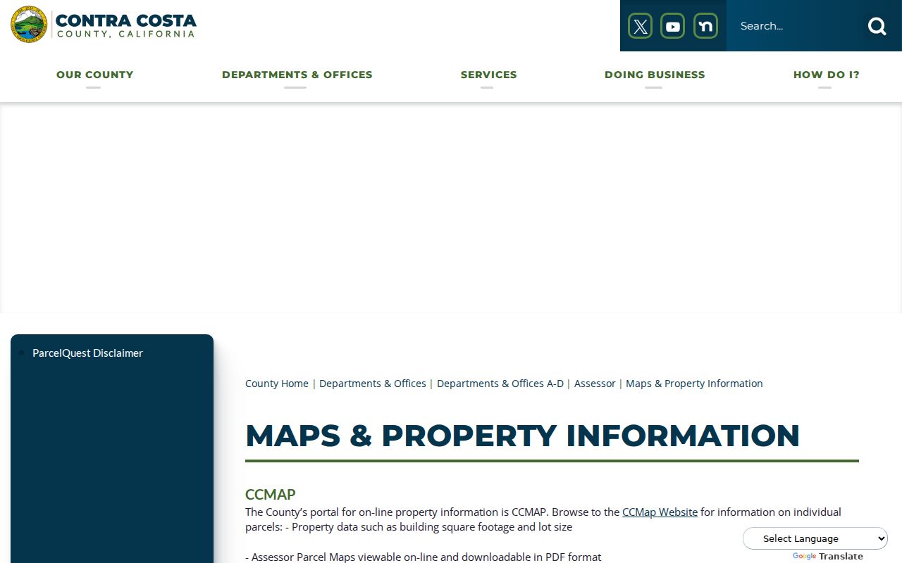 Hercules people search property options on the Contra Costa Assessor page
