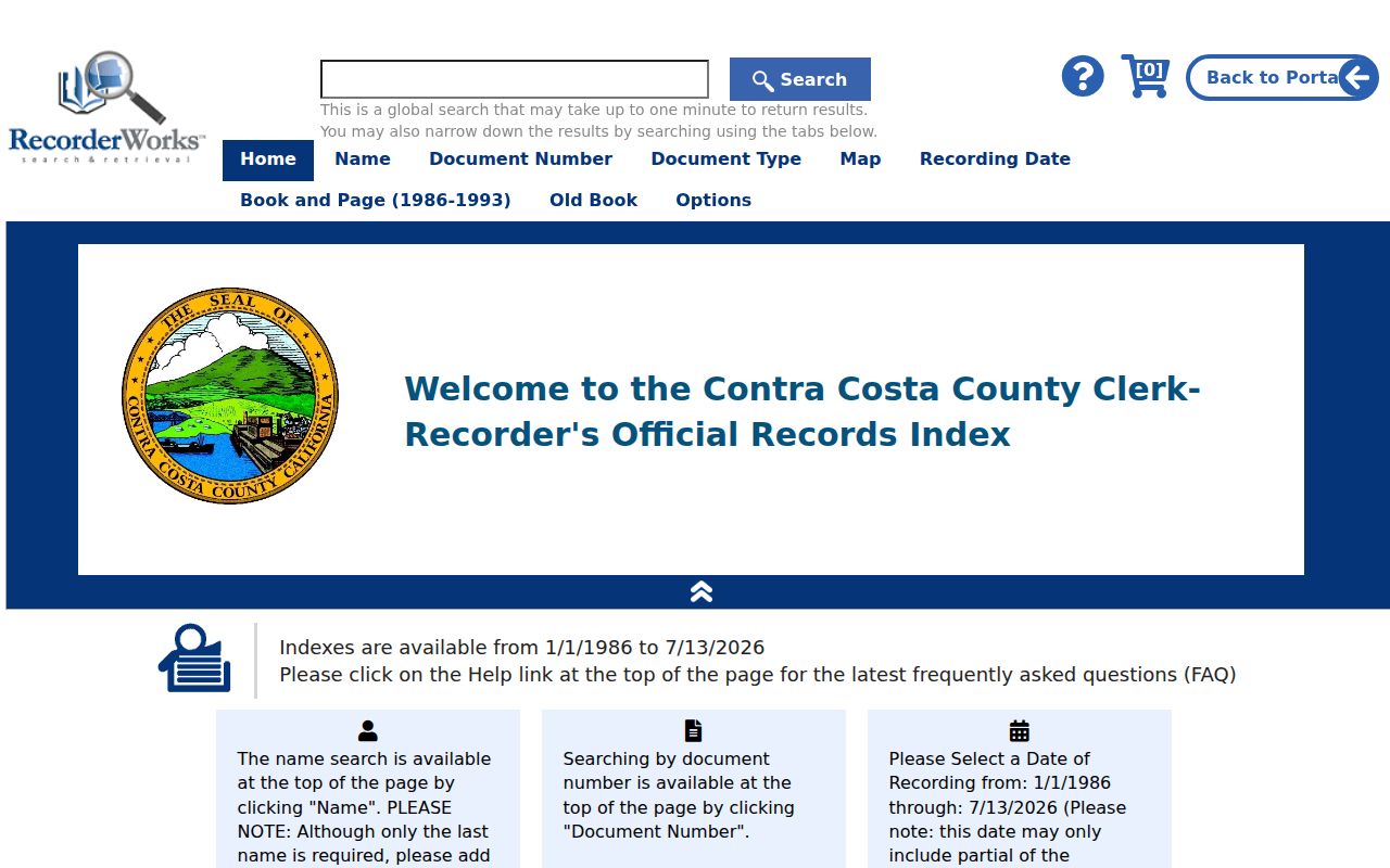 Hercules people search fields in the Contra Costa recorder index