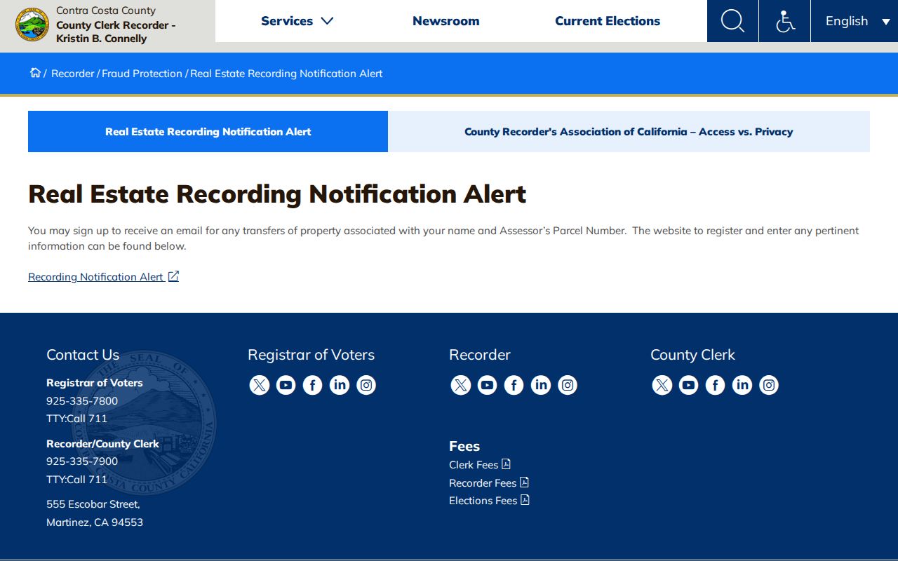 Hercules property records recording notification signup